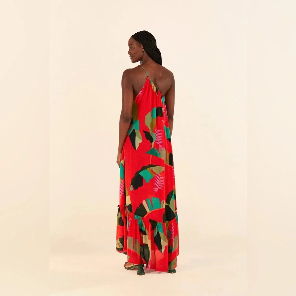 🥭Farm Rio Red Heliconia Maxi Dress - Picture 4 of 12